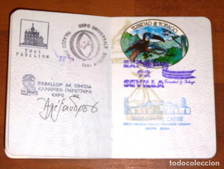 Documentos antiguos: EXPO 92 SEVILLA : PASAPORTE - PASSPORT - Foto 6