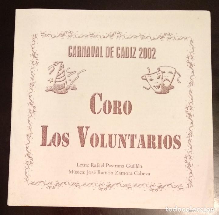 Documentos antiguos: Libreto 1&deg; premio coro 2002 LOS VOLUNTARIOS carnaval C&aacute;diz - Foto 1