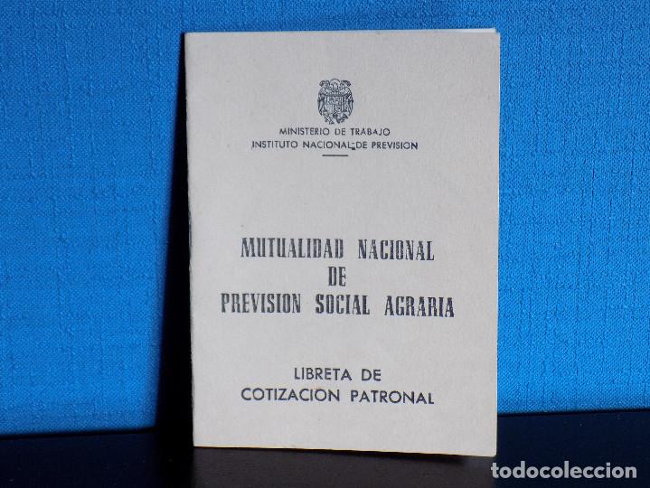Documentos antiguos: LIBRETA DE COTIZACION AGRARIA A&Ntilde;O 1963 - Foto 1