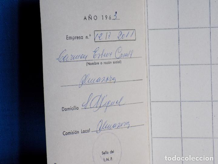 Documentos antiguos: LIBRETA DE COTIZACION AGRARIA A&Ntilde;O 1963 - Foto 2