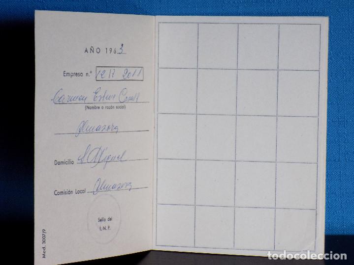 Documentos antiguos: LIBRETA DE COTIZACION AGRARIA A&Ntilde;O 1963 - Foto 3