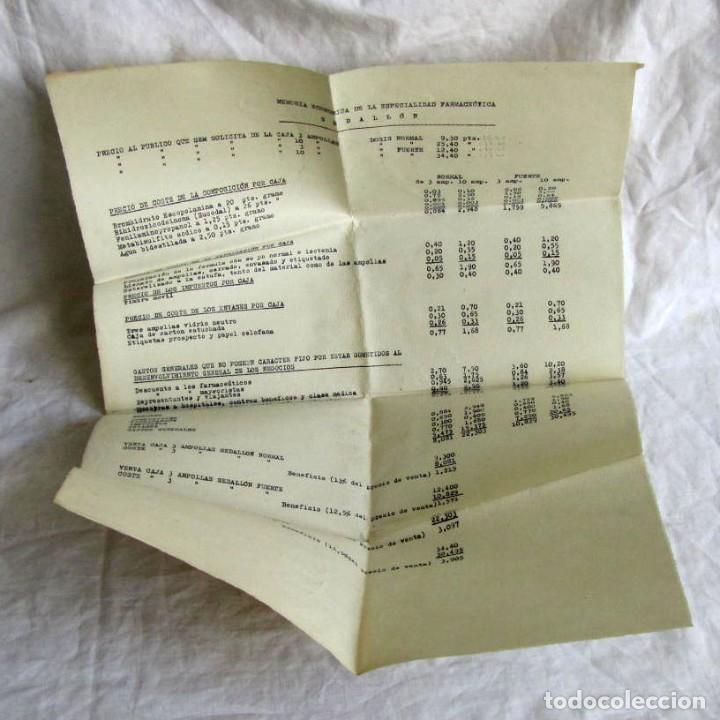 Documentos antiguos: Memoria econ&oacute;mica de la especialidad Sedall&oacute;n (medicamento)