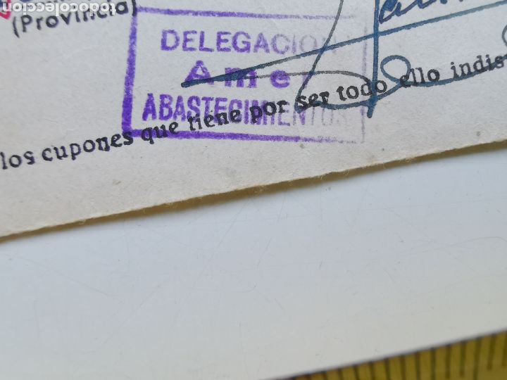Documentos antiguos: Tarjeta de abastecimiento de 1948, Amer Girona. - Foto 3
