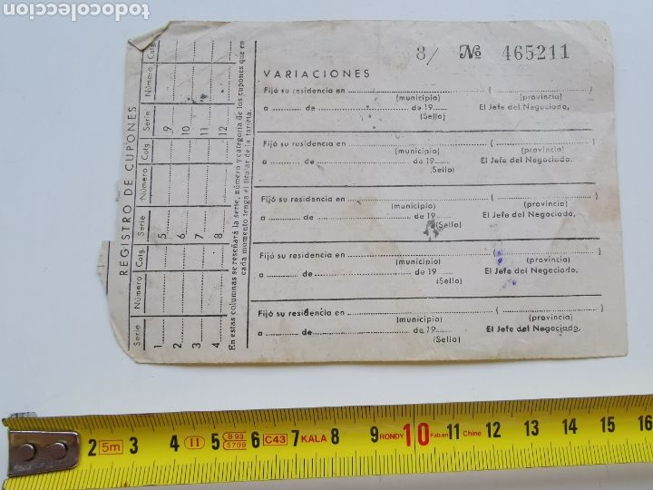 Documentos antiguos: Tarjeta de abastecimiento de 1948, Amer Girona. - Foto 5
