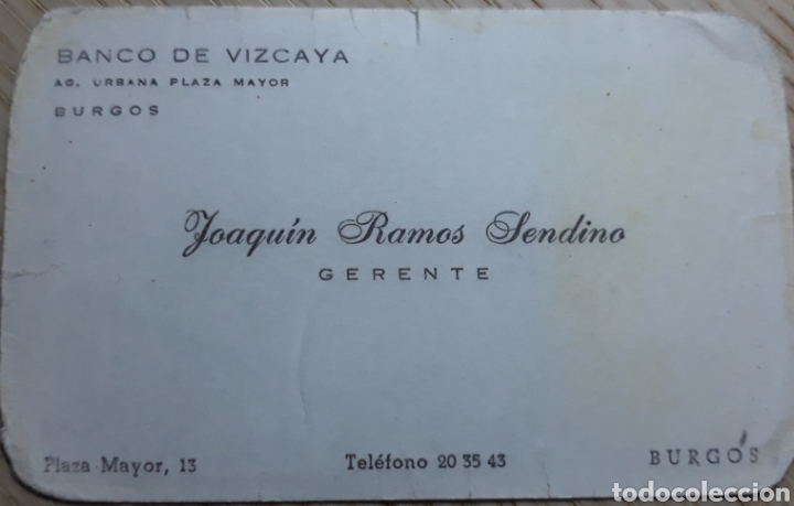 Old Documents: TARJETA BANCO VIZCAYA A&Ntilde;OS 80