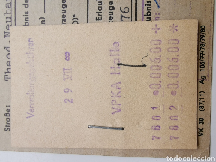 Documentos antiguos: Documento de la Antigua R.D.A. Alemania de 1980 - Foto 2