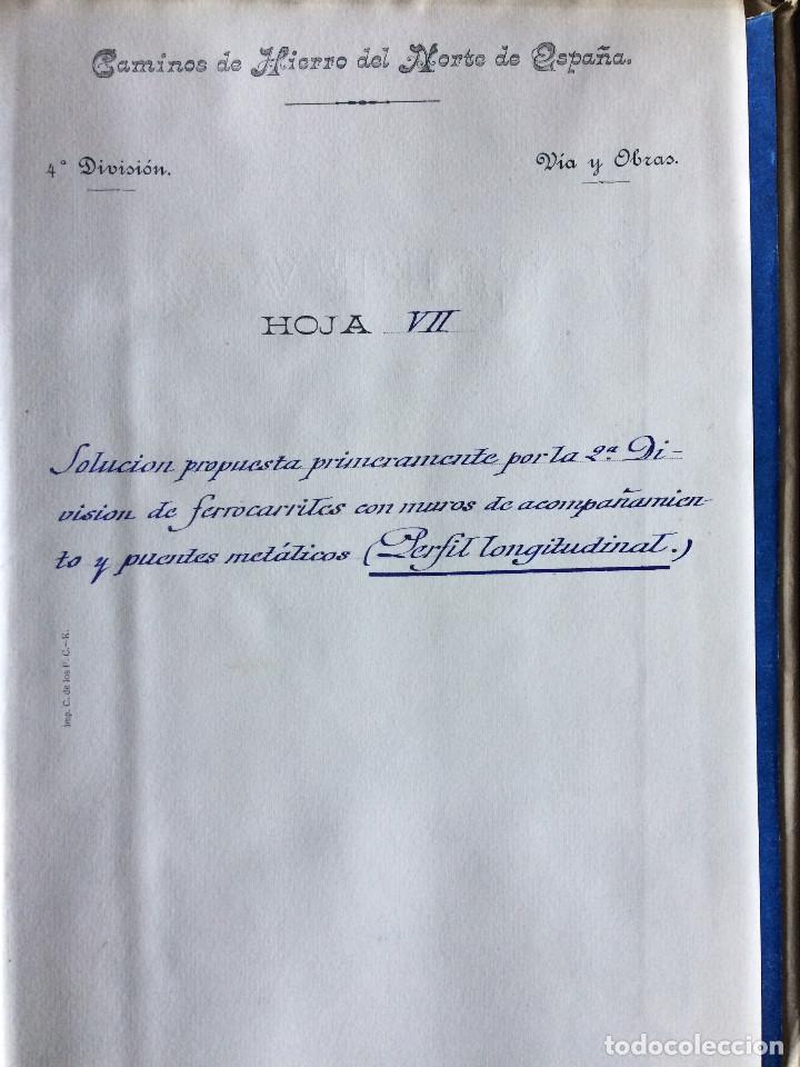 Documentos antiguos: PROYECTO COMPLETO (LINEA DE VALENCIA A TARRAGONA 1919) - Foto 17