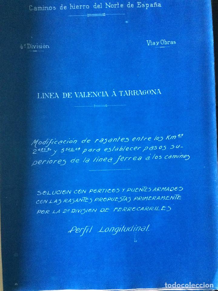 Documentos antiguos: PROYECTO COMPLETO (LINEA DE VALENCIA A TARRAGONA 1919) - Foto 20