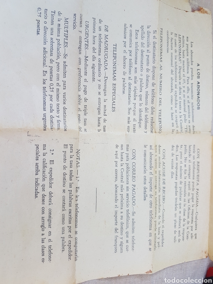 Documentos antiguos: Raro telefonema 1932 Castellon Valencia - Foto 2