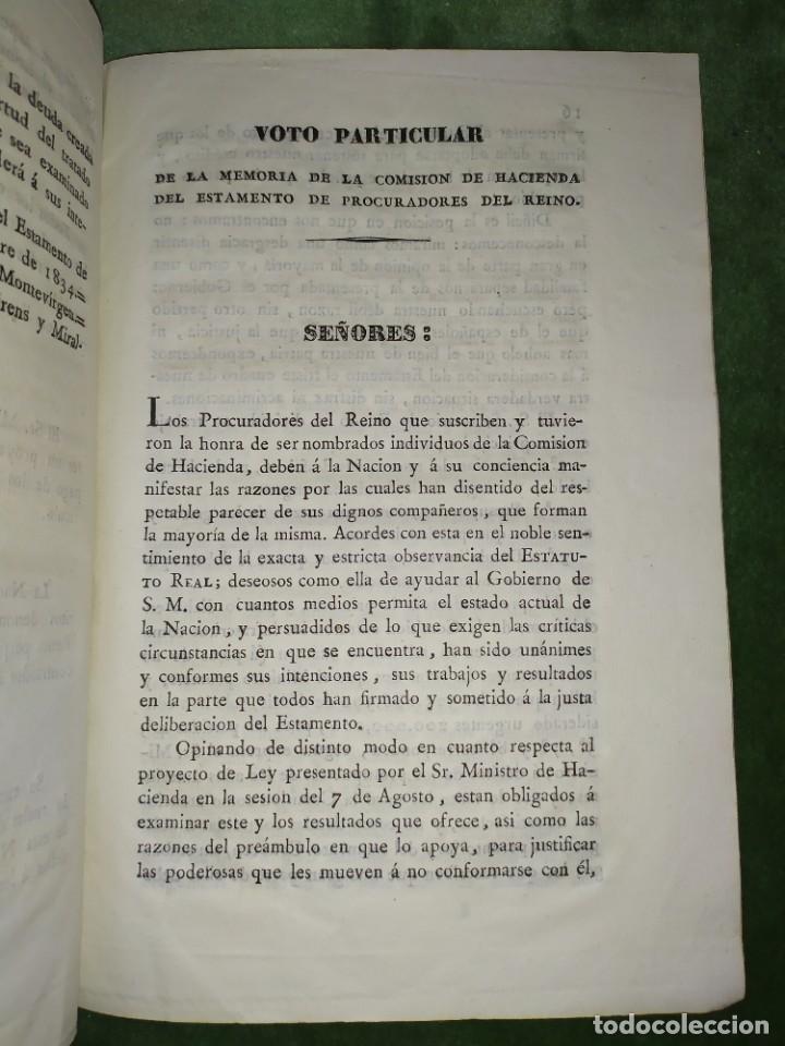 Documentos antiguos: 1834. Dictamen de la Comisi&oacute;n de Hacienda. - Foto 7