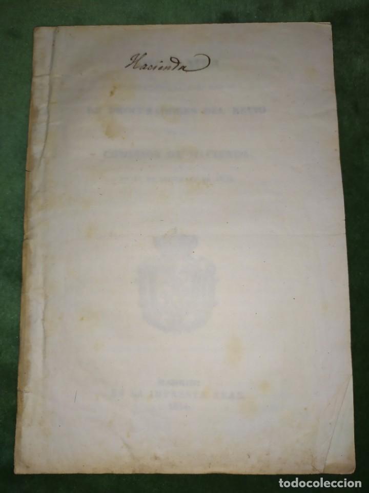 Documentos antiguos: 1834. Dictamen de la Comisi&oacute;n de Hacienda. - Foto 11