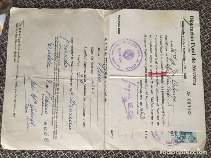 Documentos antiguos: Impuesto navarra - Foto 3