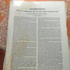 Documentos antiguos: 1841, DESAMORTIZACION DE ESPARTERO, INSTRUCCIONES PARA LA EJECUCION DE LA LEY SOBRE ENAGENACION