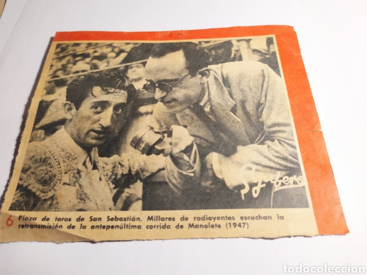 Documentos antiguos: Foto &uacute;ltima entrevista plaza de toros de San Sebasti&aacute;n.a Manolete.