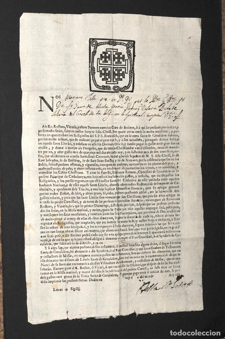 Documentos antiguos: DOCUMENTO RELIGIOSO ESCRITO EN CATALAN - SIGLO XVII - Foto 1