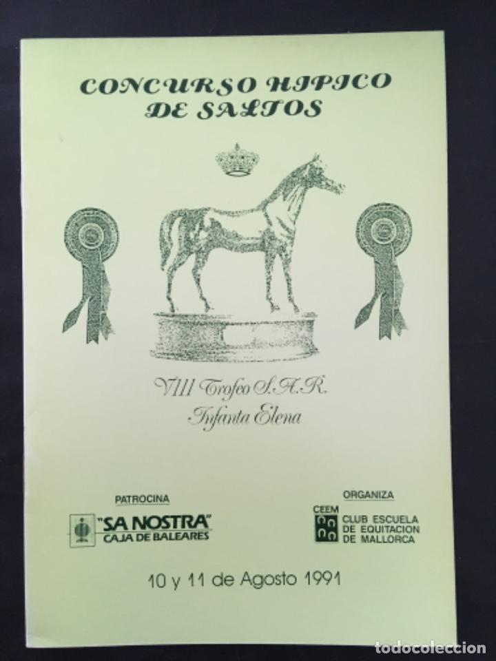 Documentos antiguos: CONCURSO HIPICO DE SALTOS, AGOSTO 1991, VIII TROFEO SAR INFANTA ELENA