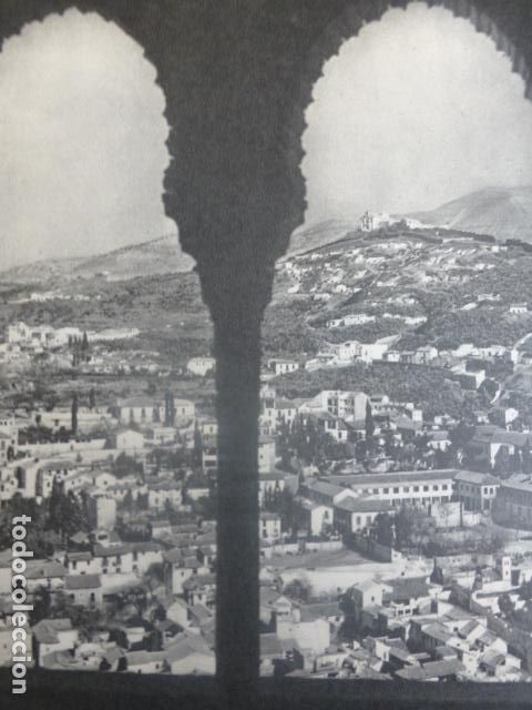 Documentos antigos: GRANADA VISTA DEL ALBAICIN ANTIGUA LAMINA HUECOGRABADO A&Ntilde;OS 50