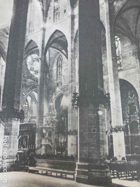 Alte Dokumente: PALMA DE MALLORCA CATEDRAL ANTIGUA LAMINA HUECOGRABADO A&Ntilde;OS 50