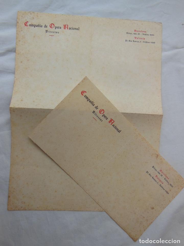 Documentos antiguos: MEMBRETE DE LA COMPA&Ntilde;&Iacute;A DE OPERA NACIONAL, DIRECTOR. - Foto 1