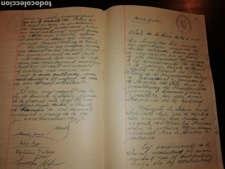 Documentos antiguos: Antiguo libro de actas hermandad labradores y ganaderos samper del salz Zaragoza