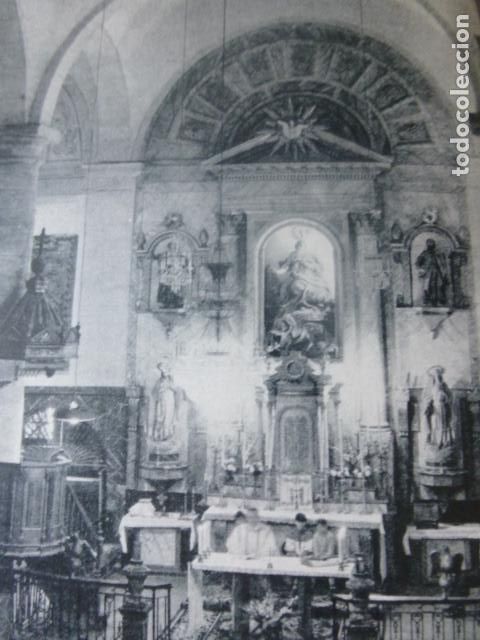 Documenti antichi: RIGOITIA VIZCAYA INTERIOR DE LA IGLESIA DE SANTA MARIA DE IDOIBALZAGA ANTIGUA LAMINA HUECOGRABADO