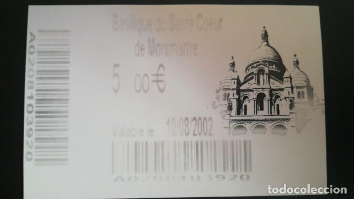 Documentos antiguos: 3 ENTRADA TICKET MUSEO MONUMENTO PAR&Iacute;S FRANCE CRYPTE ARCHEOLOGIQUE SACRE COEUR 2002 TOUR EIFFEL