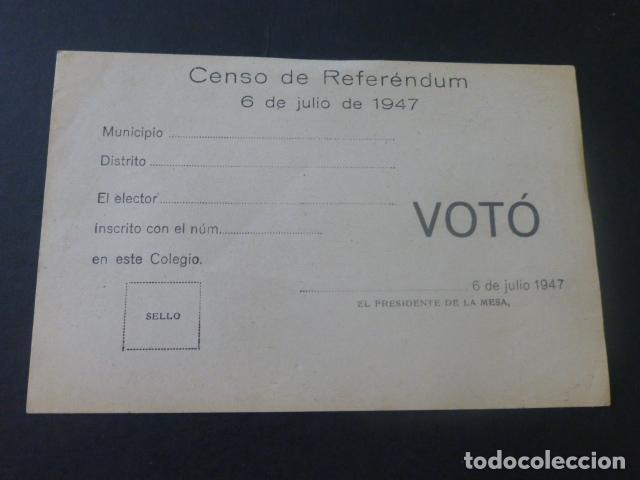 Documentos antiguos: PAPELETA REFERENDUM 1947 - Foto 1