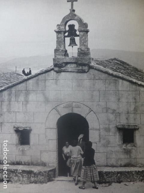 Documentos antigos: LA GUARDIA PONTEVEDRA MONTE SANTA TECLA CAPILLA ANTIGUA LAMINA HUECOGRABADO A&Ntilde;OS 50
