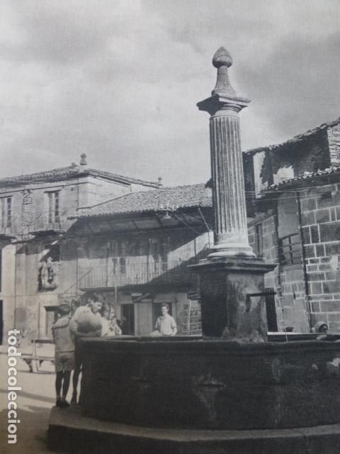 Documents Anciens: PUEBLA DE TRIVES ORENSE FUENTE ANTIGUA LAMINA HUECOGRABADO A&Ntilde;OS 50
