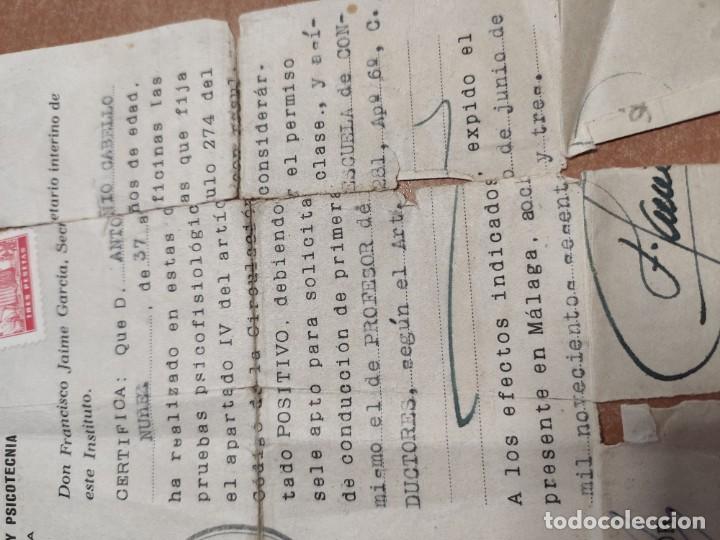 Documentos antiguos: ANTIGUO CERTIFICADO 1963 DE PROFESOR DE AUTOESCUELA - Foto 2