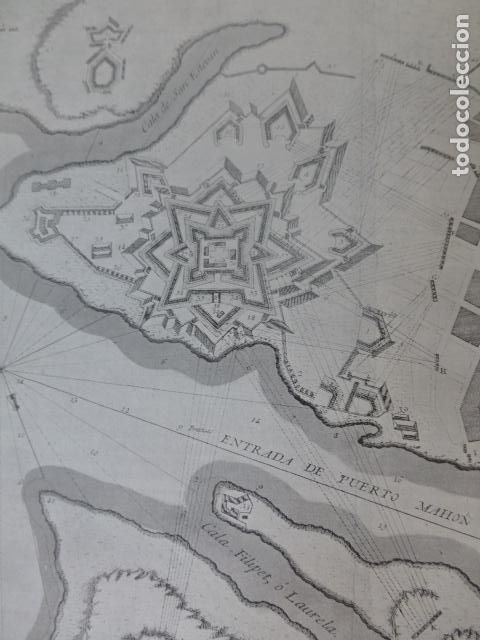 Documentos antiguos: MAHON PLANO ANTIGUA LAMINA HUECOGRABADO A&Ntilde;OS 40