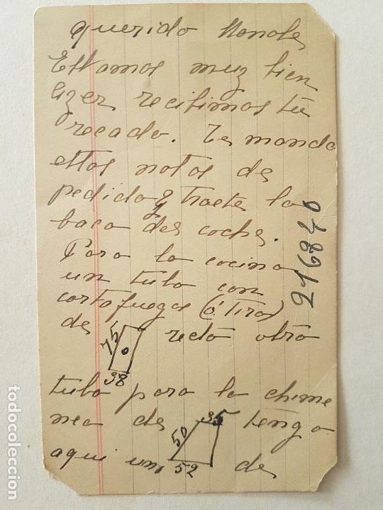 Old Documents: NOTA MANUAL CON DATOS DE UN PEDIDO A&Ntilde;OS 50
