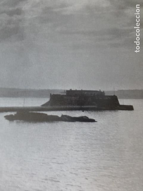Documentos antigos: LA CORU&Ntilde;A CASTILLO DE SAN ANTON ANTIGUA LAMINA HUECOGRABADO A&Ntilde;OS 40