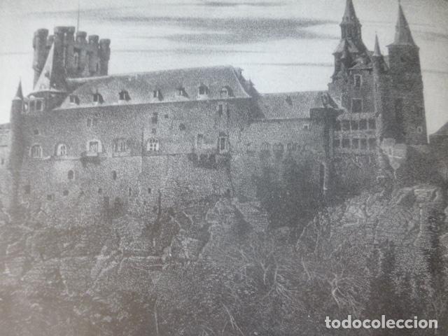 Old Documents: SEGOVIA EL ALCAZAR ANTIGUA LAMINA HUECOGRABADO A&Ntilde;OS 40