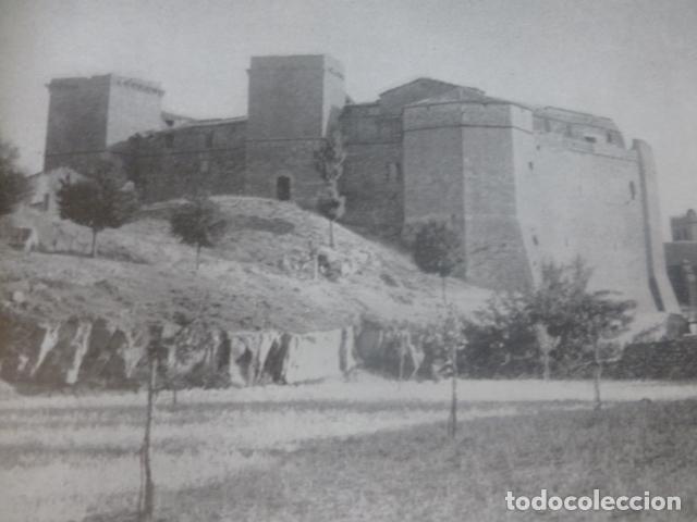 Alte Dokumente: MORA DE RUBIELOS TERUEL CASTILLO ANTIGUA LAMINA HUECOGRABADO A&Ntilde;OS 40