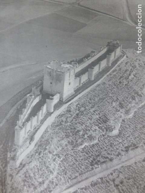 Alte Dokumente: PE&Ntilde;AFIEL VALLADOLID CASTILLO ANTIGUA LAMINA HUECOGRABADO A&Ntilde;OS 40