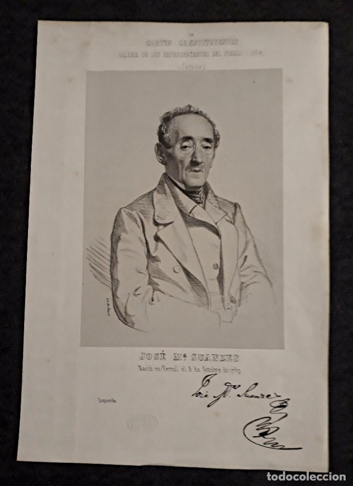 Documents Anciens: Jos&eacute; Ma. SUANZES, FERROL, CORU&Ntilde;A. CORTES CONSTITUYENTES. GALER&Iacute;A DE REPRESENTANTES, 1854 SERIGRAF&Iacute;A