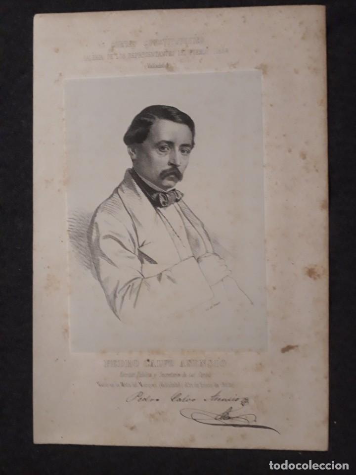 Documents Anciens: Pedro Calvo Asencio, Valladolid. CORTES CONSTITUYENTES. GALER&Iacute;A DE REPRESENTANTES, 1854 SERIGRAF&Iacute;A