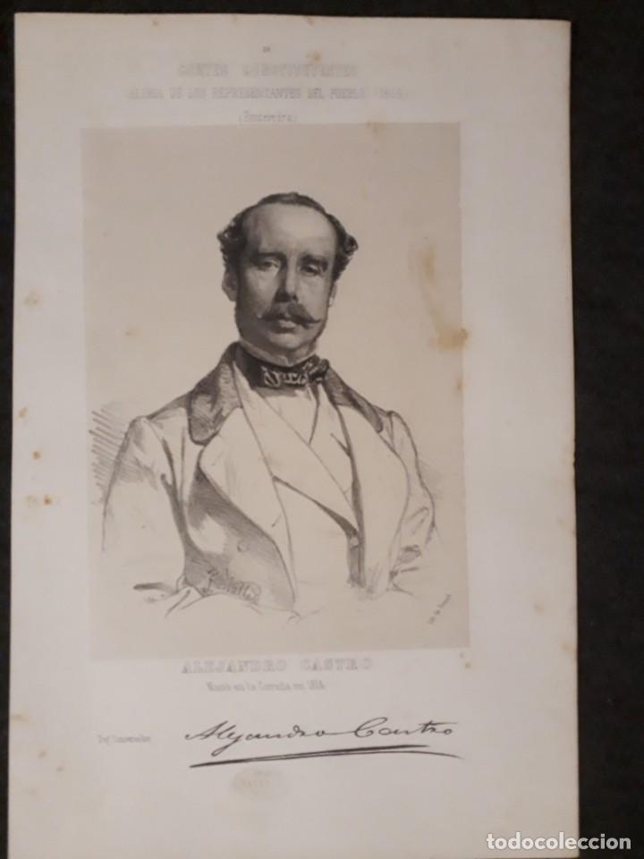 Documents Anciens: Alejandro Castro Pontevedra CORU&Ntilde;A CORTES CONSTITUYENTES GALER&Iacute;A DE REPRESENTANTES 1854 SERIGRAF&Iacute;A