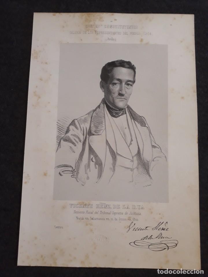 Documents Anciens: VICENTE HENZ. DE LA RUA. SALAMANCA. CORTE CONSTITUYENTES GALER&Iacute;A DE REPRESENTANTES 1854 SERIGRAF&Iacute;A