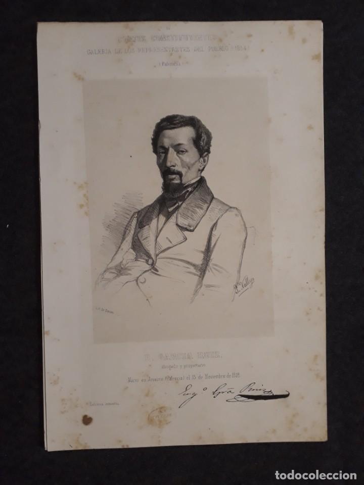 Documenti antichi: E. GARC&Iacute;A RUIZ. PALENCIA. AMUSCO. CORTE CONSTITUYENTES GALER&Iacute;A DE REPRESENTANTES 1854 SERIGRAF&Iacute;A