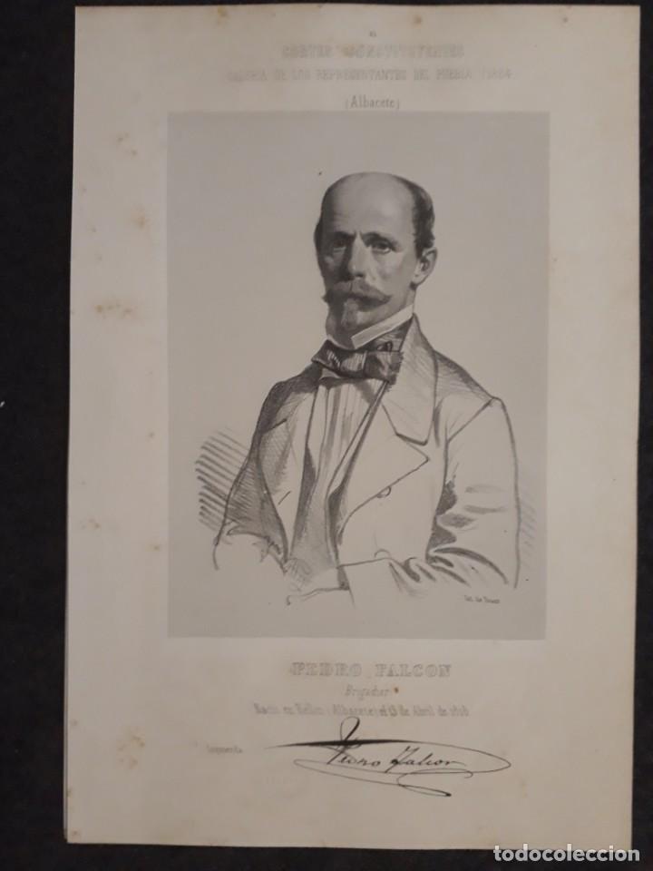 Documentos antigos: PEDRO FALCON. ALBACETE. HELL&Iacute;N. CORTE CONSTITUYENTES GALER&Iacute;A DE REPRESENTANTES 1854 SERIGRAF&Iacute;A