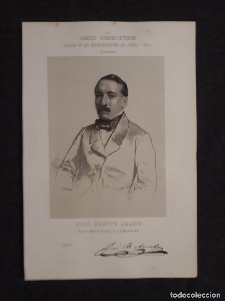 Documentos antigos: JOS&Eacute; BENITO AMADO, PONTEVEDRA MARIN CORTE CONSTITUYENTES GALER&Iacute;A DE REPRESENTANTES 1854 SERIGRAF&Iacute;A