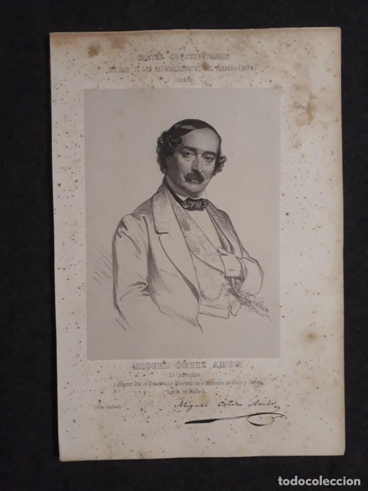 Documentos antigos: MIGUEL ORTIZ AMOR. CORDOBA. MADRID. CORTE CONSTITUYENTES GALER&Iacute;A DE REPRESENTANTES 1854 SERIGRAF&Iacute;A