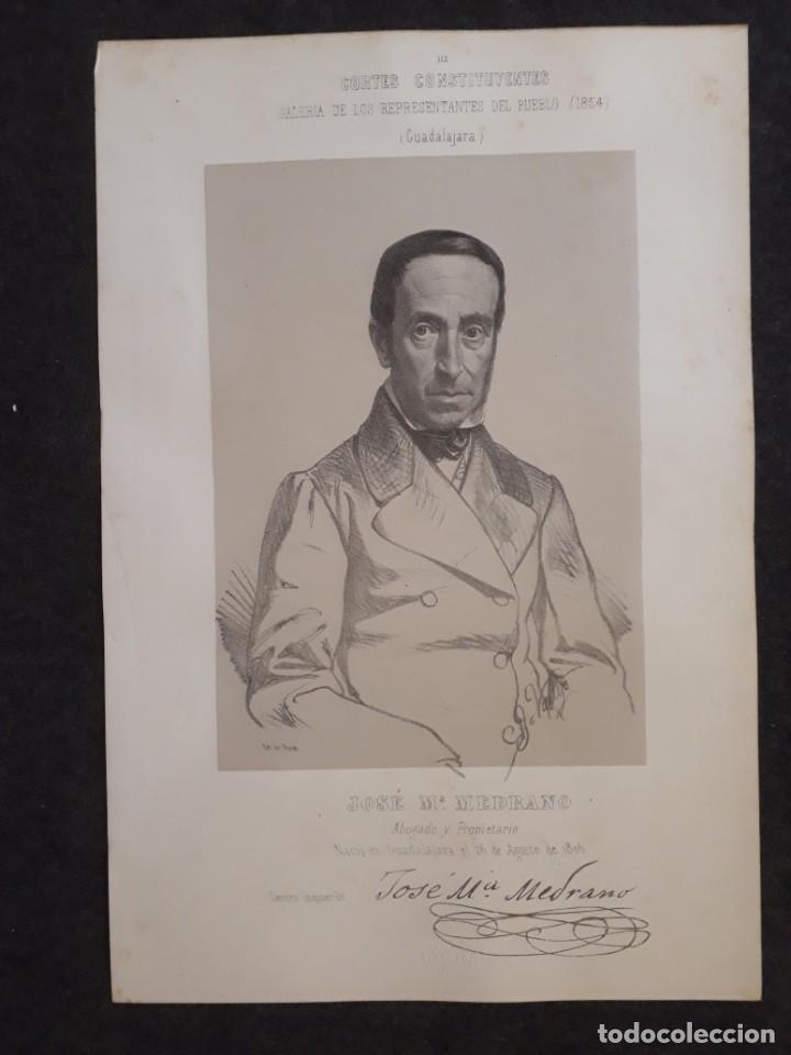 Alte Dokumente: JOS&Eacute; MARIA MEDRANO. GUADALAJARA. CORTES CONSTITUYENTES GALER&Iacute;A DE REPRESENTANTES 1854 SERIGRAF&Iacute;A
