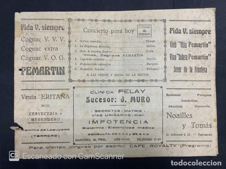 Documentos antiguos: SEVILLA. GRAN CAF&Eacute; ROYALTY. PROGRAMACION DE CONCIERTOS. - Foto 2