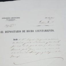 Documentos antiguos: RECIBO MANUSCRITO AYUNTAMIENTO CONSTITUCIONAL DE MADRID 1856 IMPUESTO DE LOS PIES DE SITIO
