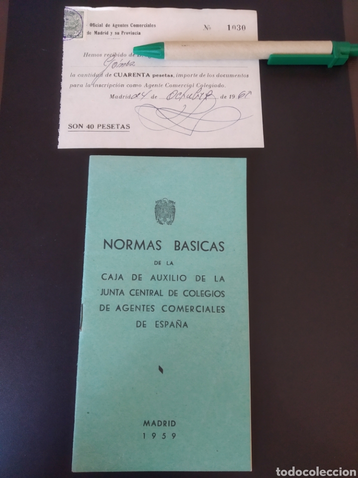 Documentos antiguos: LIBRITO NORMAS BASICAS JUNTA CENTRAL AGENTES COMERCIALES MADRID 1959 - Foto 1