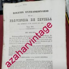 Documentos antiguos: 1836, REGENCIA, CONVOCATORIA DE ELECCIONES OCTUBRE 1936, BOLETIN , RARISIMO,15 PAGINAS, TAMAÑO FOLIO