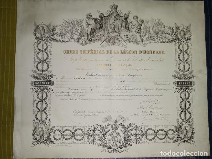 Documentos antiguos: Firma de NAPOLEON III - Nombramiento a la Orden Imperial de la Legi&oacute;n de Honor